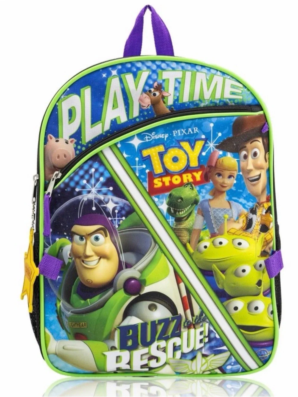 Disney Toy Story 5 Kids Backpack 5 Piece Set - Green/Purple Buzz Lightyear